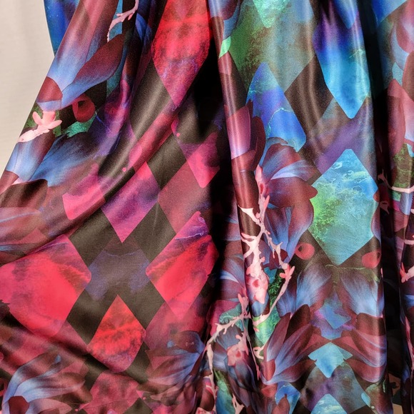 MacKenzie Mode Dress 10 Intrigue Spring Fling Floral Bandage Pocket Black Modern - Picture 2 of 9